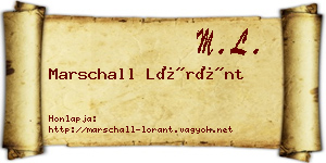 Marschall Lóránt névjegykártya